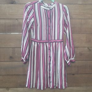 SOLDDDD Michael Kors Garnet/Cream Striped Dress